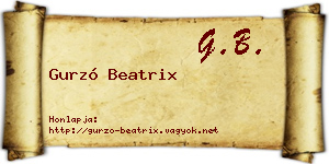 Gurzó Beatrix névjegykártya
