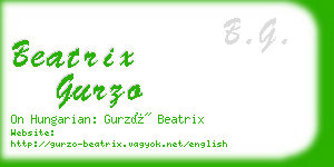 beatrix gurzo business card